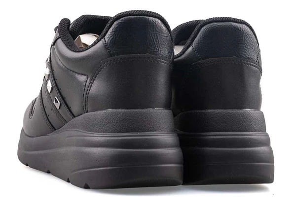 Kadın Siyah Yüksek Topuk Ortopedik Taban Cilt Spor Bot - 6