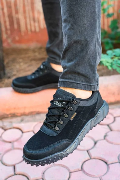 Siyah Süet Erkek Rahat Günlük Su Geçirmez Sneaker