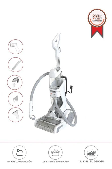 Torima DHY-1000 Beyaz 800W Halı Ve Koltuk Yıkama Temizleme Leke Çıkartma Makinesi - 1
