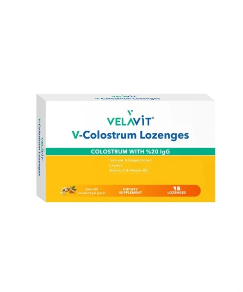 Velavit V- Colostrum Lozenges 15 Pastil ZENCEFİL ZERDAÇAL ürün görseli