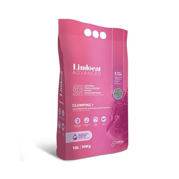 Lindocat Advanced Bebek Pudralı Ekstra Güçlü Topaklanan Gri Kedi Kumu 10 Lt ürün görseli 1