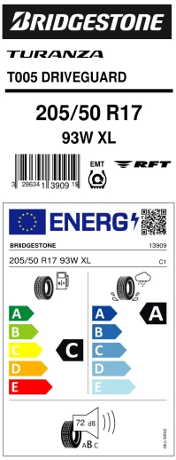 Brıdgestone 205/50R17 93W Xl T005 Drıveguard Rft Oto Yaz Lastiği (Üretim Yılı:2024) - Resim 3
