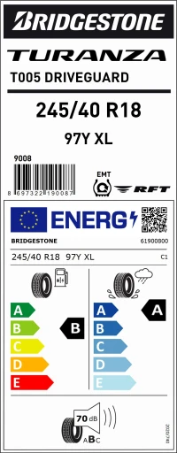 Brıdgestone 245/40R18 97Y Xl Turanza T005 Drıveguart Rft Oto Yaz Lastiği (Üretim Yılı:2025) - Resim 3