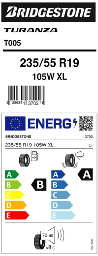 Brıdgestone 235/55R19 105W Xl Turanza T005 (4X4-Suv) Yaz Lastiği (Üretim Yılı:2020) - 3