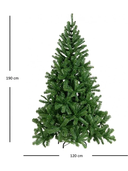190 Cm Yılbaşı Ağacı 650 Gür Dallı Metal Ayak 1. Sınıf Çam Ağacı Noel Ağacı - 2