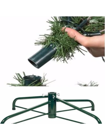 190 Cm Yılbaşı Ağacı 650 Gür Dallı Metal Ayak 1. Sınıf Çam Ağacı Noel Ağacı - 5
