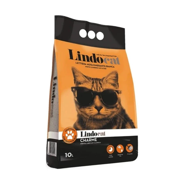 Lindocat Charme Amber Kokulu Kalın Taneli Topaklanan Bentonit Kedi Kumu 10 Lt ürün görseli