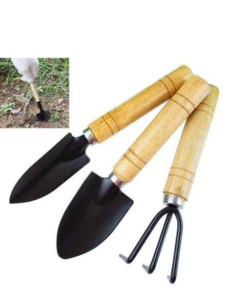 3 Parça Bitki Hobi Seti - Bahçe Saksı Sukulent  Bakım Çapa-Tırmık-Kürek EVV-82955Y ürün görseli