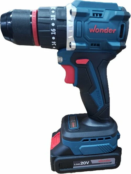 Wonder WAM27S 20V 2.0Ah Li-ion Çift Akülü Kömürsüz Darbeli Matkap 40Nm ürün görseli 1