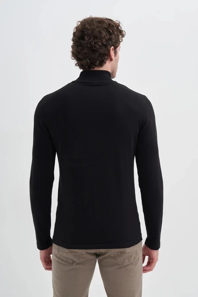 Cazador Slim Fit Viskon Karışımlı Premium Yarım Balıkçı Kazak-30310 - Resim 3