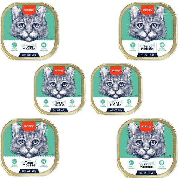 Wanpy Ton Balıklı Alutray Kedi Yaş Maması 40 Gr x 6 Adet ürün görseli