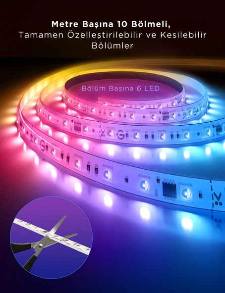 Govee RGBWWIC LED Şerit 2 Pro Uzatma Kiti 1 Metre - Adaptör Dahil Değildir - A61F10H1 - 3
