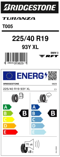 Brıdgestone 225/40R19 93Y Xl Turanza T005 Rft Oto Yaz Lastiği (Üretim Yılı:2025) - Resim 3