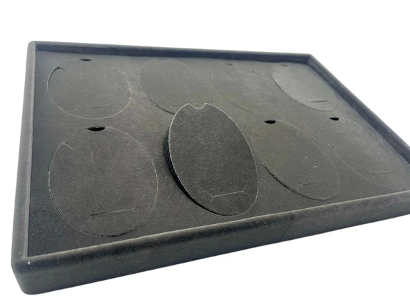 Süet Kumaş Füme 34-24 Cm Ayaklı 8 Pedli Kolye Tabla Stand - 5