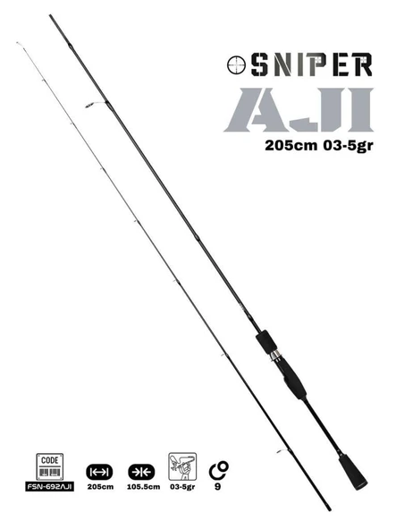 Fujin Sniper 205cm 03-5gr Aji LRF Olta Kamışı - Resim 2