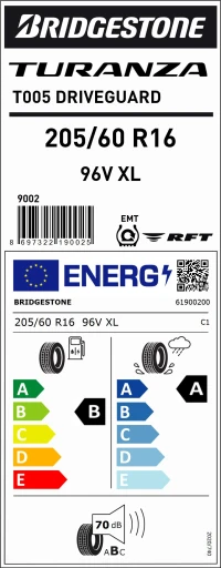 Brıdgestone 205/60R16 96V Xl T005 Drıveguard Rft Oto Yaz Lastiği (Üretim Yılı:2025) - Resim 3