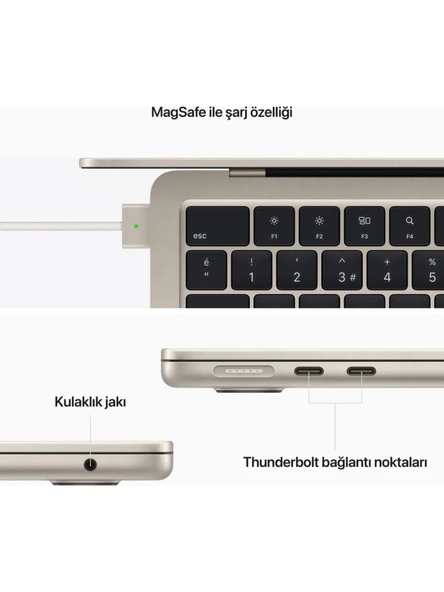 MacBook Air M2 8 GB 512 GB SSD 13.6" MLY23TU/A Yıldız Işığı Outlet (Açıklamayı Okuyunuz) - 3