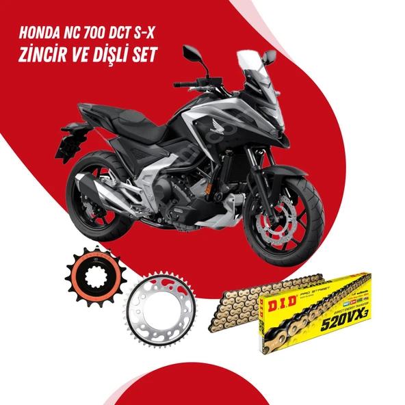 HONDA NC 700 DCT S-X 12-13 DID VX3 GOLD ZİNCİR DİŞLİ SET ürün görseli