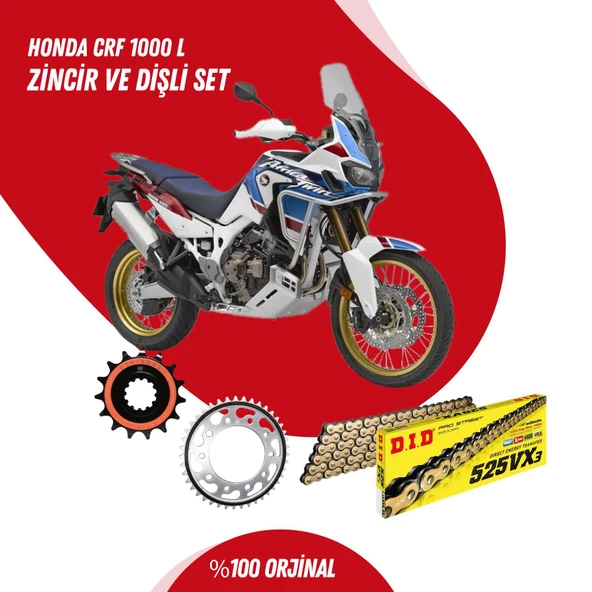 HONDA CRF 1000 L 16-19 DID VX3 GOLD ZİNCİR DİŞLİ SET ürün görseli