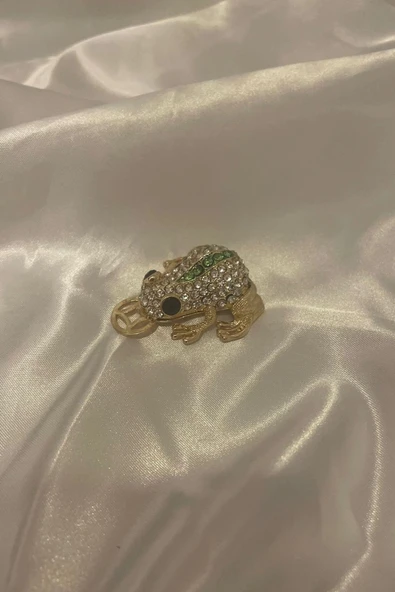 Feng Shui Ejderha Yılı Koruyucu Bereket Zenginlik Şans Sembolü Para Lı Kurbağa Swaroski Taşlı ürün görseli