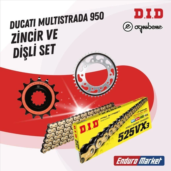 DUCATI MULTISTRADA 950 17-23 DID VX3 GOLD ZİNCİR DİŞLİ SET ürün görseli