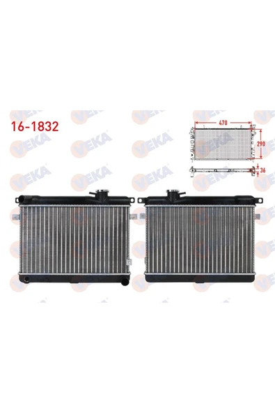 Su Radyatoru Mekanık Kapaklı 3 Sıralı Super Fıat 131 1.3 M-t 1979-199316-1832 85008077 5953475 59536 ürün görseli 1