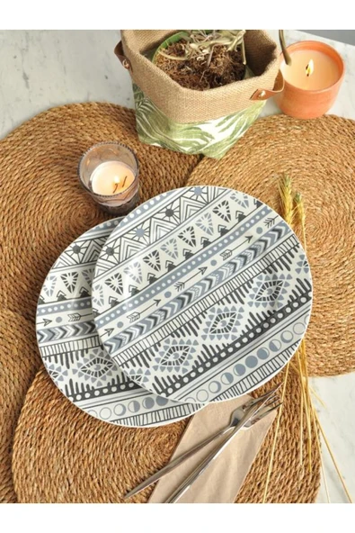 Sipahi Matrix 2 li Servis Tabağı 25 cm Porselen ürün görseli 1