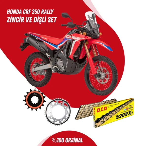 HONDA CRF 250 RALLY 17-23 DID VX3 GOLD ZİNCİR DİŞLİ SET ürün görseli