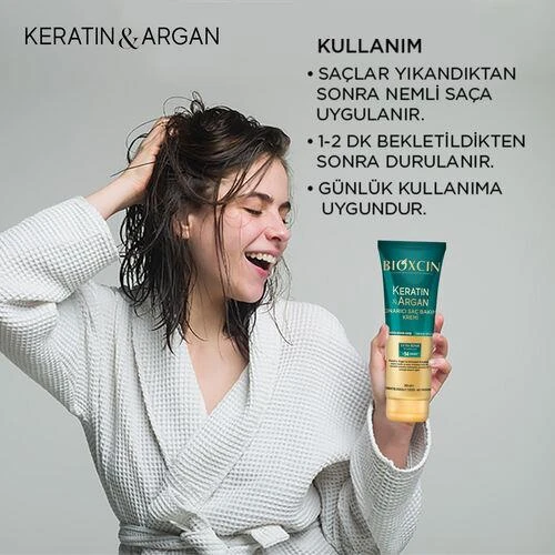 Bioxcin Keratin ve Argan Onarıcı Saç Bakım Kremi 250 ml - 2