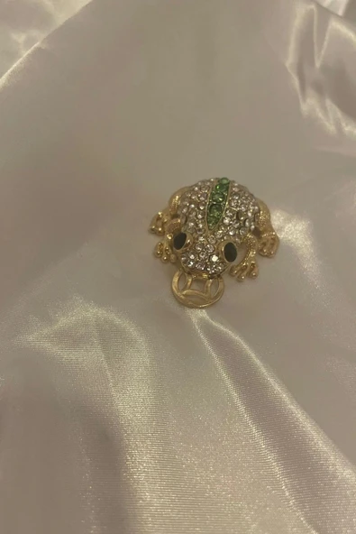 Feng Shui Ejderha Yılı Koruyucu Bereket Zenginlik Şans Sembolü Para Lı Kurbağa Swaroski Taşlı - Resim 4