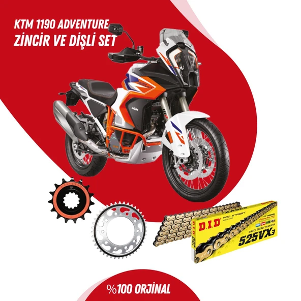 KTM 1190 ADVENTURE 13-16 DID VX3 GOLD ZİNCİR DİŞLİ SET ürün görseli