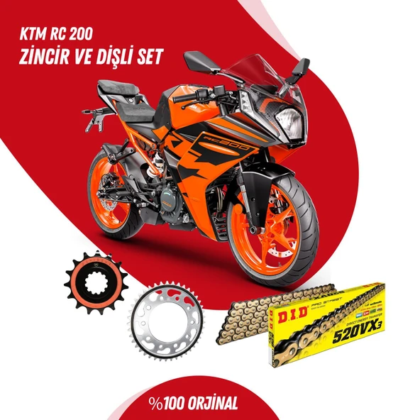 KTM RC 200 14-23 DID VX3 GOLD ZİNCİR DİŞLİ SET ürün görseli