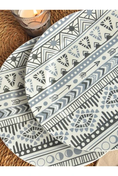 Sipahi Matrix 2 li Servis Tabağı 25 cm Porselen - Resim 2