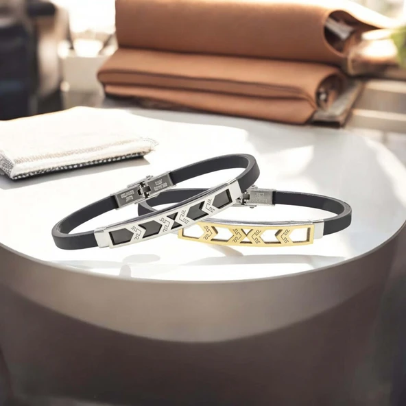 Desenli Çelik Bileklik 3183SCB006 - Resim 4