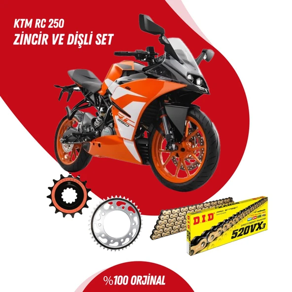 KTM RC 250 15-23 DID VX3 GOLD ZİNCİR DİŞLİ SET ürün görseli