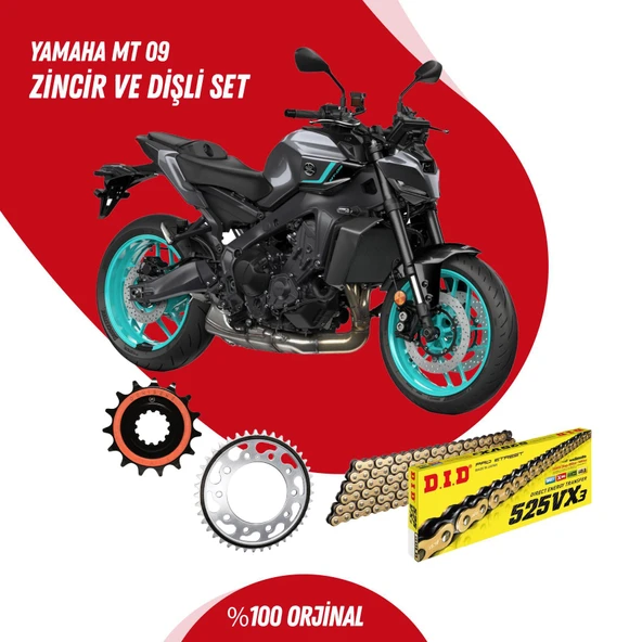 YAMAHA MT 09 13-20 DID VX3 GOLD ZİNCİR DİŞLİ SET ürün görseli