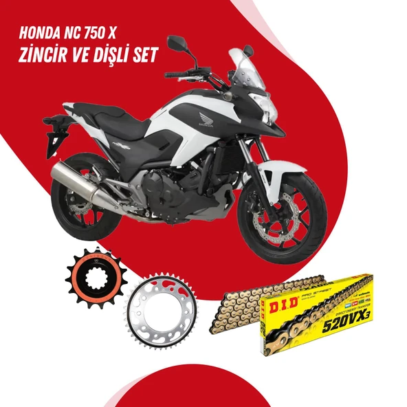 HONDA NC 750 X 21-23 DID VX3 GOLD ZİNCİR DİŞLİ SET ürün görseli