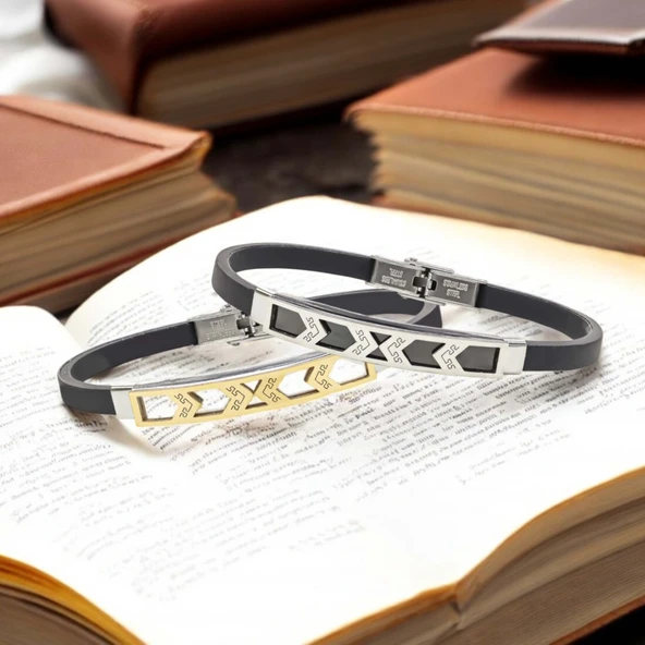 Desenli Çelik Bileklik 3183SCB006 - Resim 2