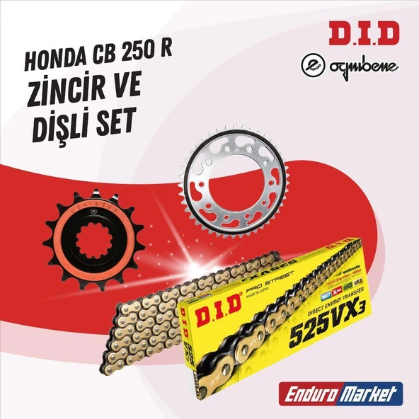 HONDA CB 250 R 18-23 DID VX3 GOLD ZİNCİR DİŞLİ SET ürün görseli