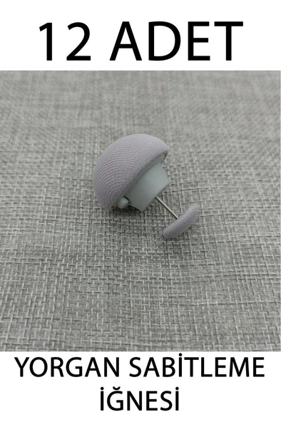 12 Adet Çarşaf Yorgan Kılıfı Sabitleme İğnesi Düğmeli Klipsi Sabitleyici Gri - 3