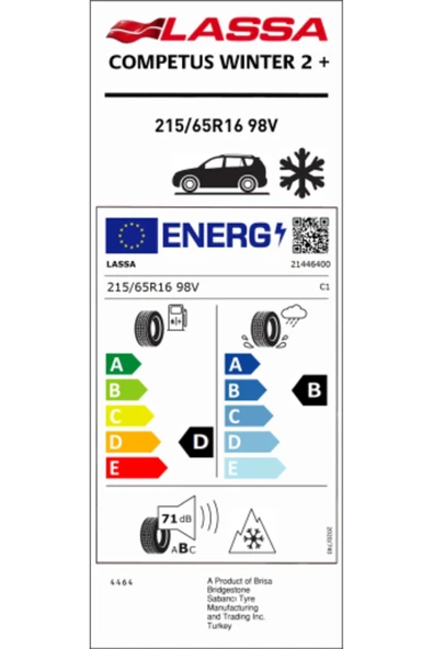 Lassa 215/65R16 98V M+S Sfm Competus Wınter 2+ (4X4-Suv) Kış Lastiği (Üretim Yılı:2025) - 2