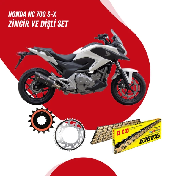 HONDA NC 700 S-X 12-13 DID VX3 GOLD ZİNCİR DİŞLİ SET ürün görseli