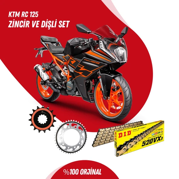 KTM RC 125 14-23 DID VX3 GOLD ZİNCİR DİŞLİ SET ürün görseli
