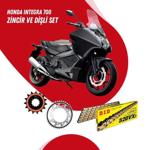 HONDA INTEGRA 700 12-13 DID VX3 GOLD ZİNCİR DİŞLİ SET ürün görseli