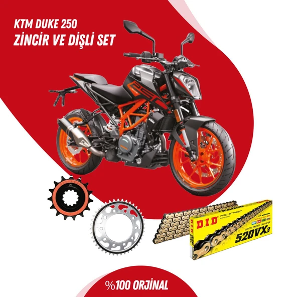 KTM DUKE 250 15-23 DID VX3 GOLD ZİNCİR DİŞLİ SET ürün görseli