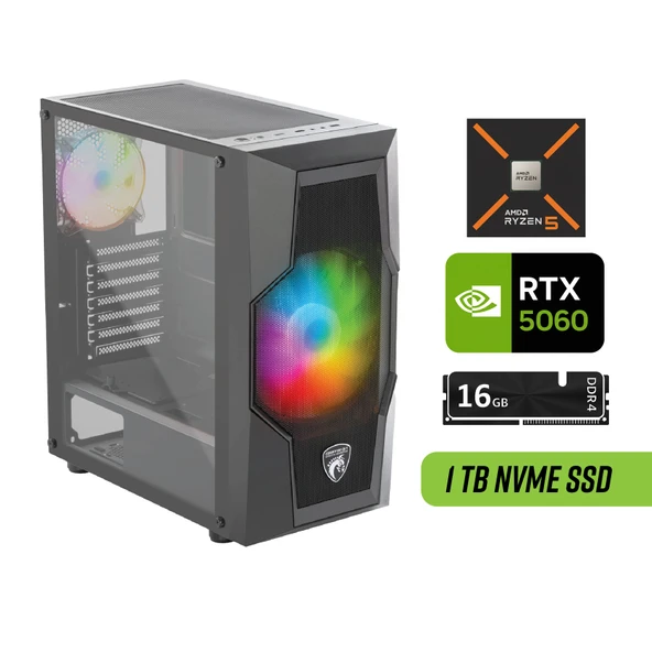 RTX 5060 Gaming PC - Ryzen 5 5600X - 16GB RAM - 1TB SSD - Hazır Oyun Bilgisayarı