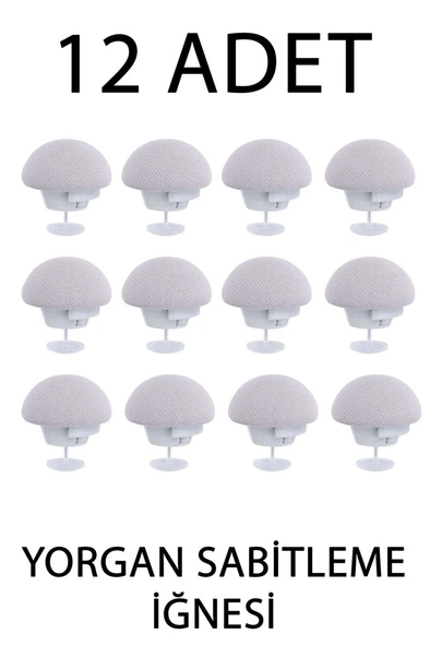 12 Adet Çarşaf Yorgan Kılıfı Sabitleme İğnesi Düğmeli Klipsi Sabitleyici Gri - 2