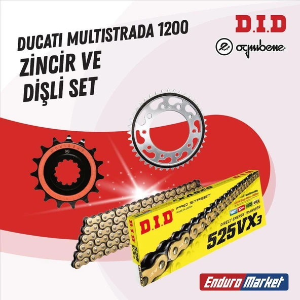 DUCATI MULTISTRADA 1200 10-17 DID VX3 GOLD ZİNCİR DİŞLİ SET ürün görseli