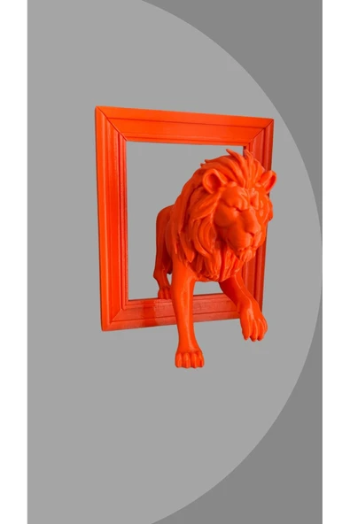 FK Filament Çerçeveden Çıkan Aslan Figürü – 15 cm Dekoratif Obje - 3