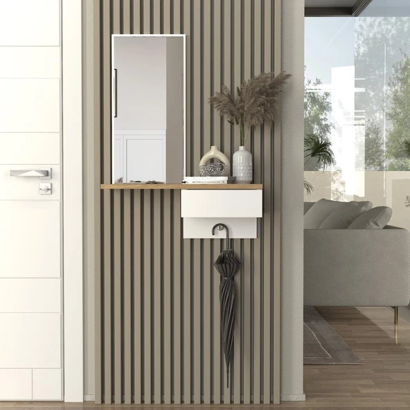 Dekorister Grovia Aynalı Dresuar Beyaz - Sepet - 4